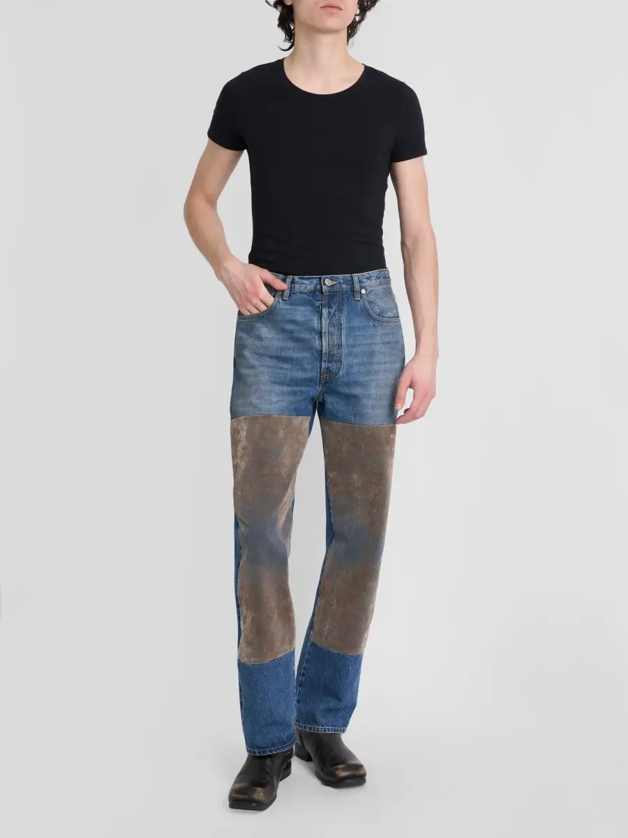 Maison Margiela Men's Flocked Patch Jeans | Thumbnail 2