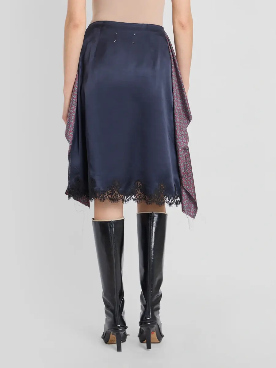Maison Margiela Women's Fusion Printed Draped Midi Skirt | Thumbnail 3 Maison Margiela Women's Fusion Printed Draped Midi Skirt | Thumbnail 3