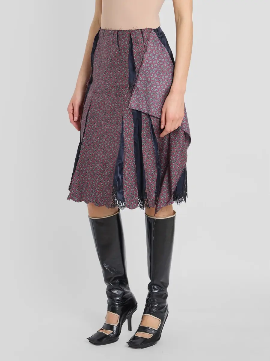 Maison Margiela Women's Fusion Printed Draped Midi Skirt | Thumbnail 4 Maison Margiela Women's Fusion Printed Draped Midi Skirt | Thumbnail 4