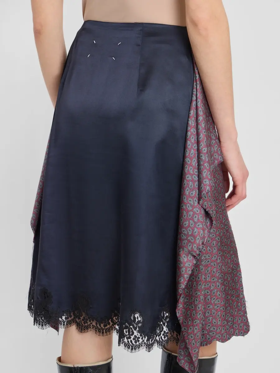 Maison Margiela Women's Fusion Printed Draped Midi Skirt | Thumbnail 5 Maison Margiela Women's Fusion Printed Draped Midi Skirt | Thumbnail 5