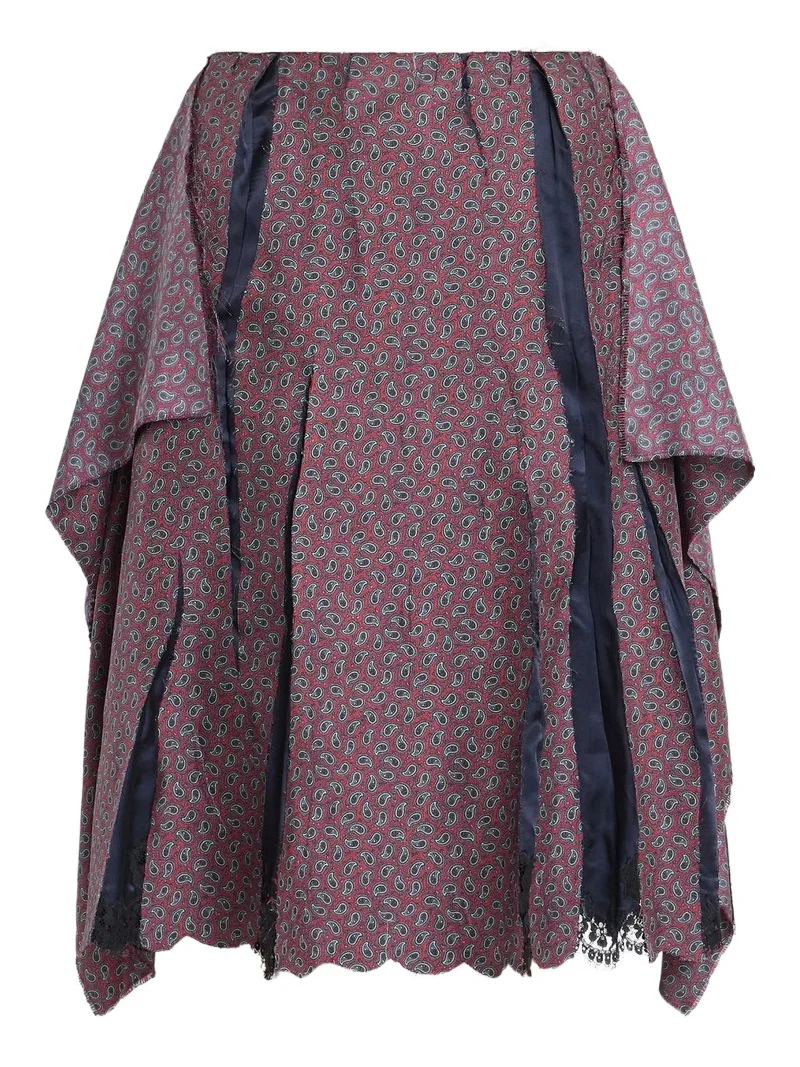 Maison Margiela Women's Fusion Printed Draped Midi Skirt