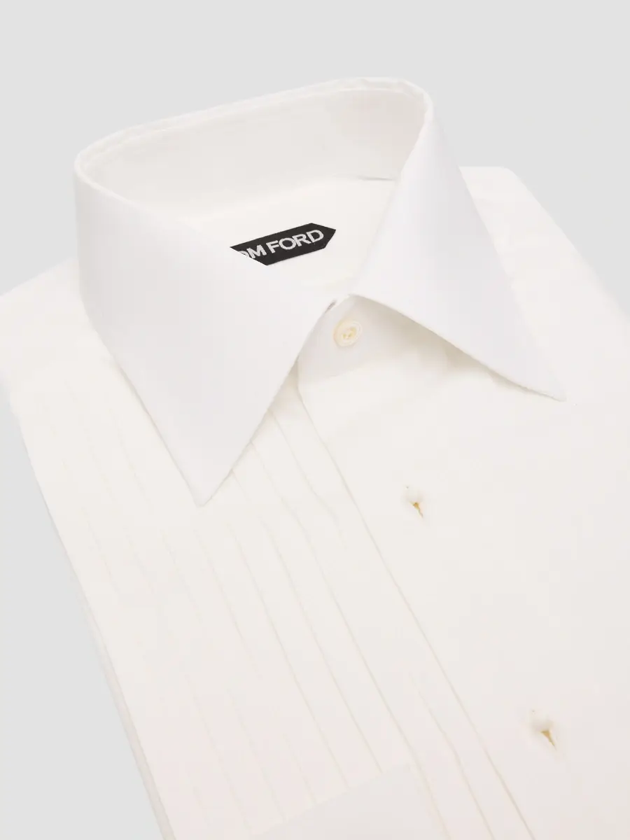Tom Ford Men's Pleated Bib Voile Slim-Fit Formal Shirt | Thumbnail 2