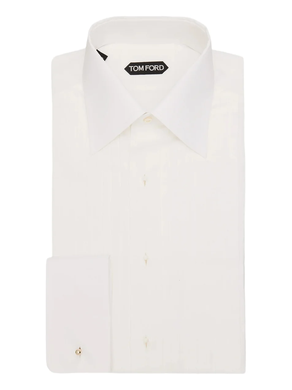Tom Ford Men's Pleated Bib Voile Slim-Fit Formal Shirt