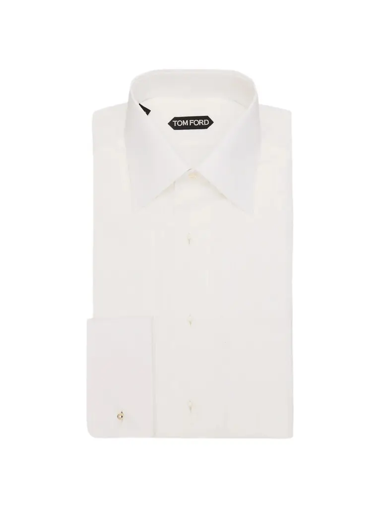 Tom Ford Men's Pleated Bib Voile Slim-Fit Formal Shirt