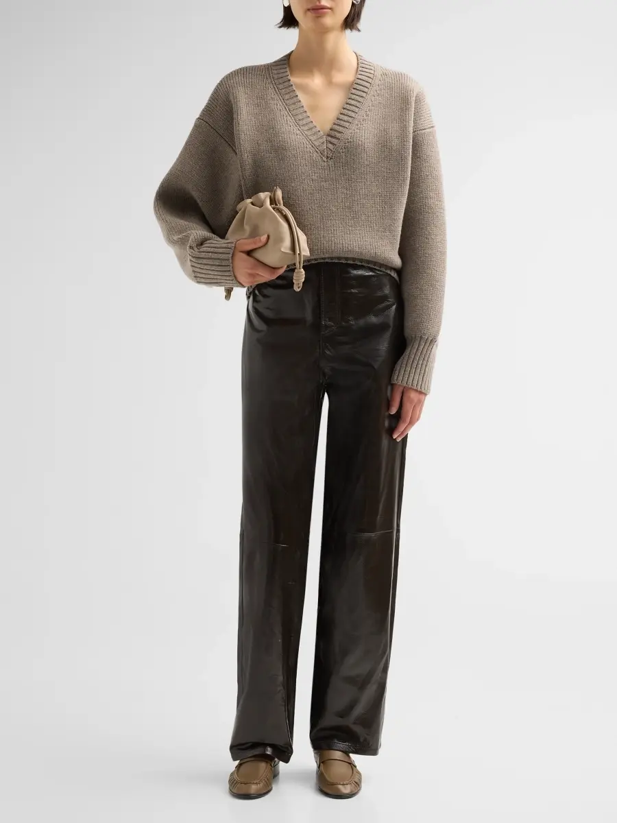 RÓHE Women's Compact Wool V-Neck Sweater | Thumbnail 2 RÓHE Women's Compact Wool V-Neck Sweater | Thumbnail 2