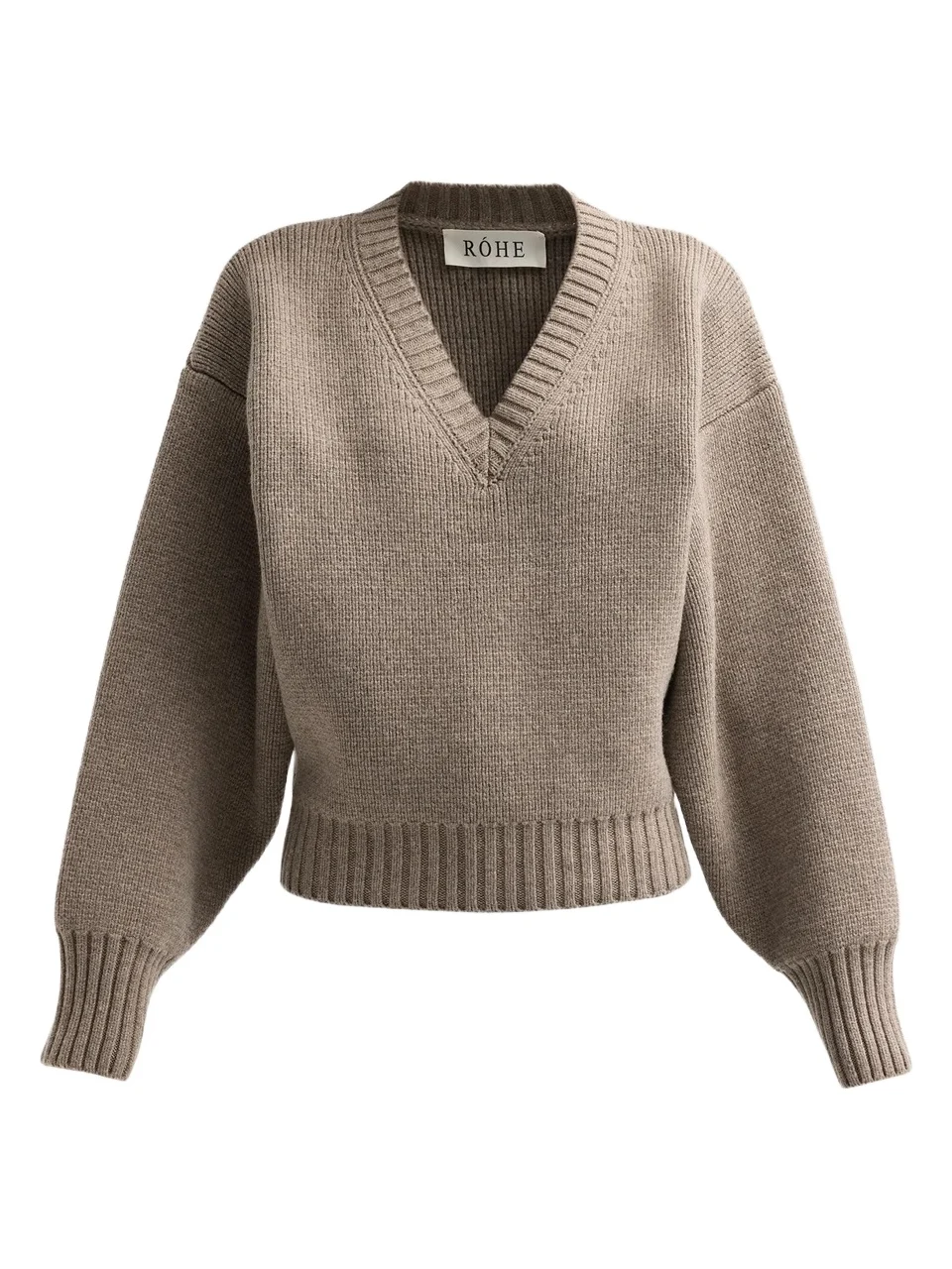 RÓHE Women's Compact Wool V-Neck Sweater