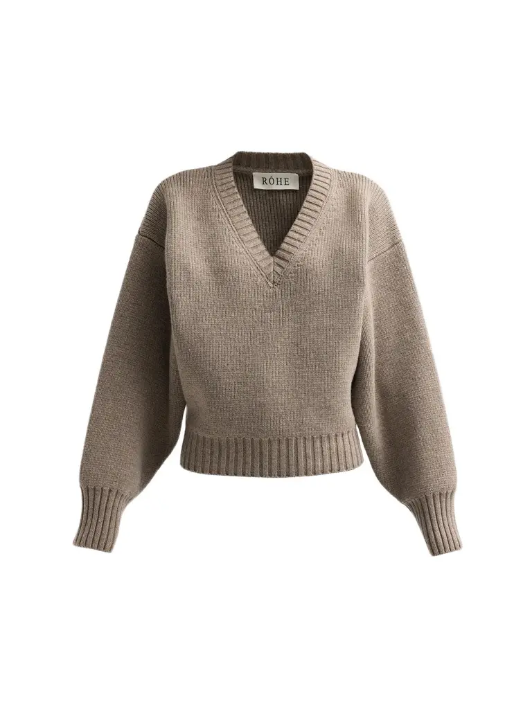 Women's Compact Wool V-Neck Sweater