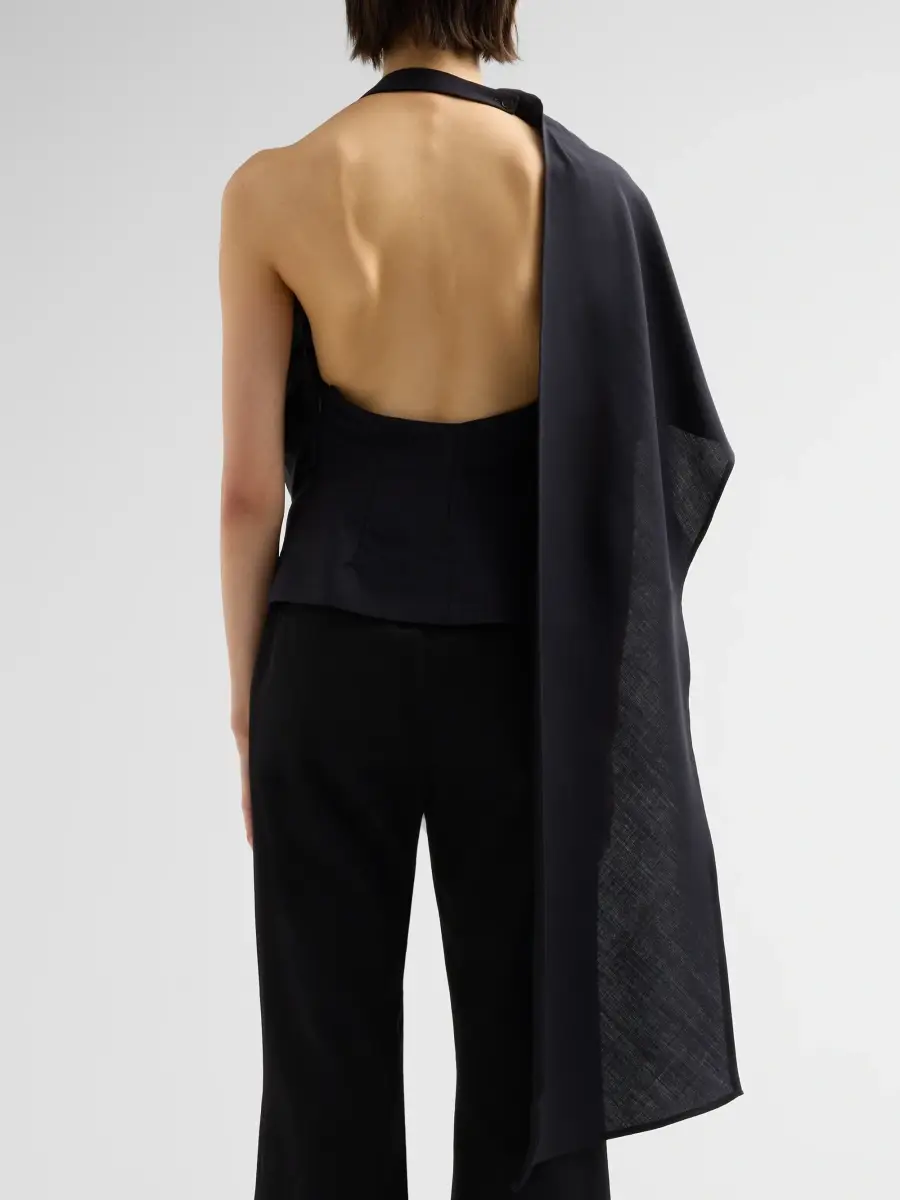 RÓHE Women's Draped Open Back Top | Thumbnail 3