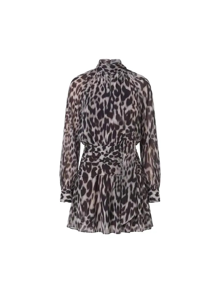 Nicholas the Label Women's Courtney Leopard-Print Tieneck Mini Dress