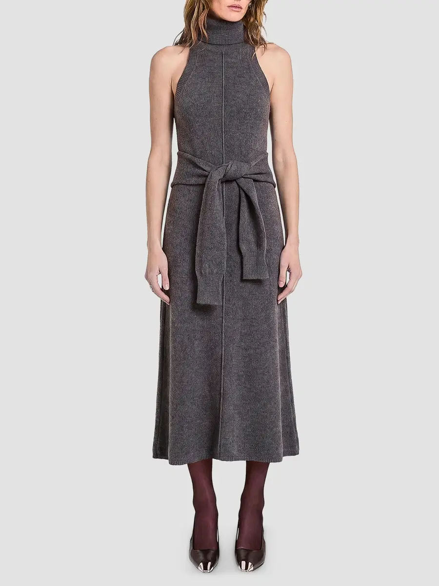 Nicholas the Label Women's Zinnia Wool Tie-Waist Midi Dress | Thumbnail 4 Nicholas the Label Women's Zinnia Wool Tie-Waist Midi Dress | Thumbnail 4