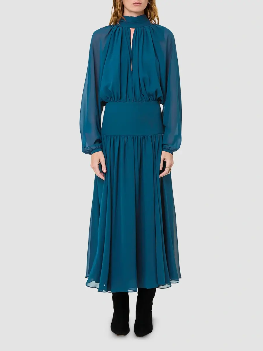 Nicholas the Label Women's Aneta Gathered Georgette Maxi Dress | Thumbnail 2 Nicholas the Label Women's Aneta Gathered Georgette Maxi Dress | Thumbnail 2