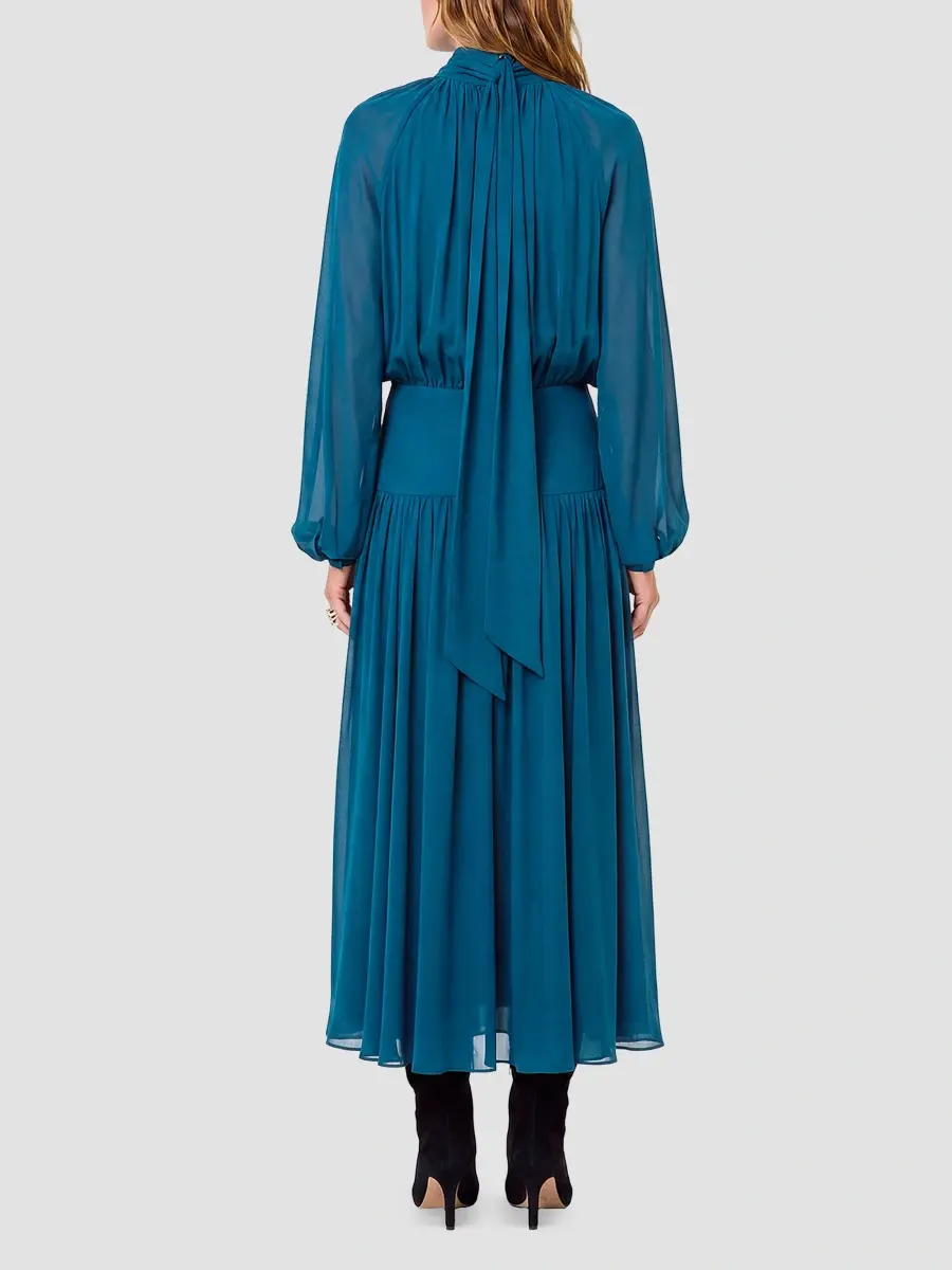 Nicholas the Label Women's Aneta Gathered Georgette Maxi Dress | Thumbnail 3 Nicholas the Label Women's Aneta Gathered Georgette Maxi Dress | Thumbnail 3