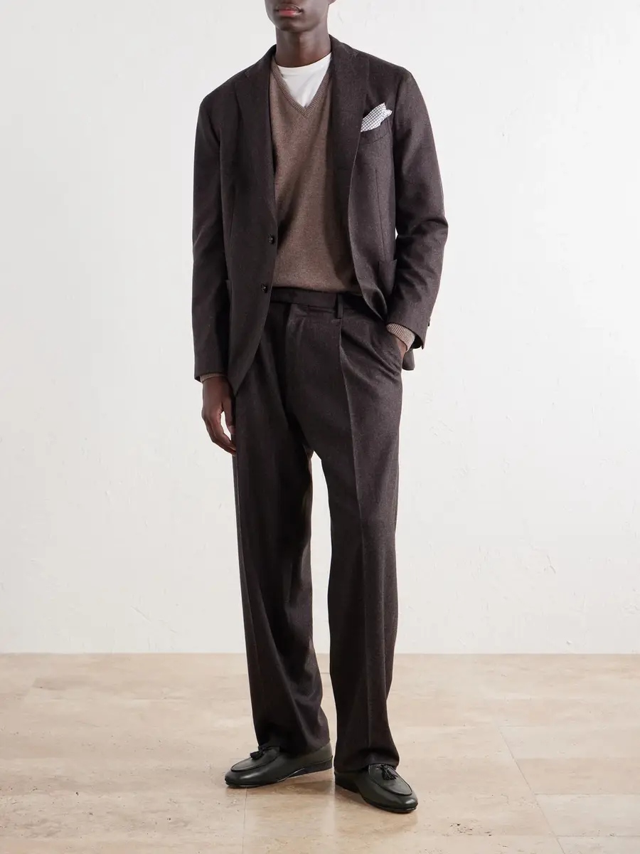 Boglioli Straight-Leg Pleated Virgin Wool-Flannel Suit Trousers - Men | Thumbnail 2 Boglioli Straight-Leg Pleated Virgin Wool-Flannel Suit Trousers - Men | Thumbnail 2