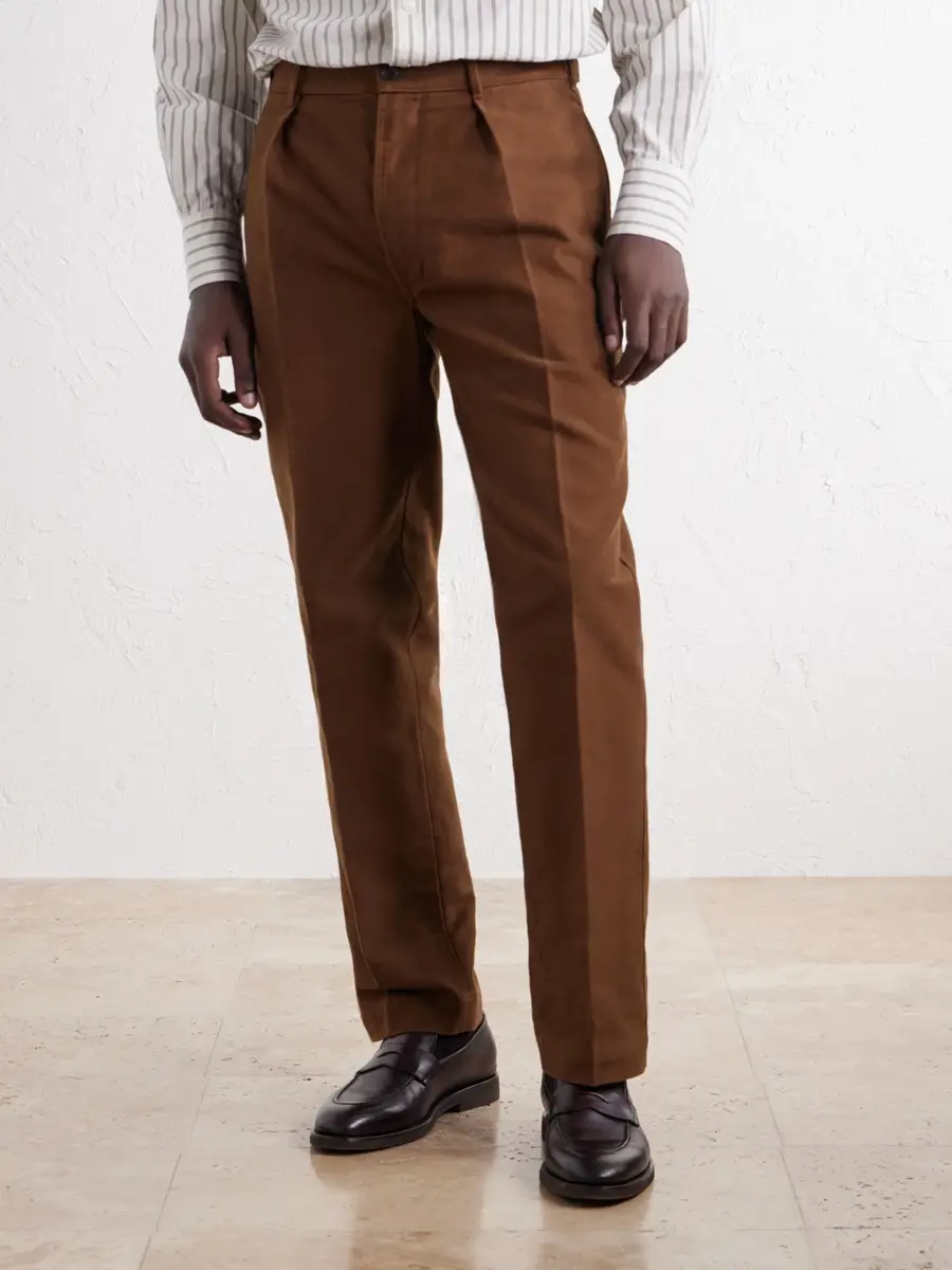 Drake's Mk. IV Tapered Pleated Cotton-Moleskin Suit Trousers - Men | Thumbnail 3 Drake's Mk. IV Tapered Pleated Cotton-Moleskin Suit Trousers - Men | Thumbnail 3