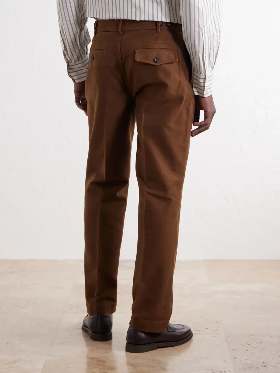 Drake's Mk. IV Tapered Pleated Cotton-Moleskin Suit Trousers - Men | Thumbnail 4 Drake's Mk. IV Tapered Pleated Cotton-Moleskin Suit Trousers - Men | Thumbnail 4