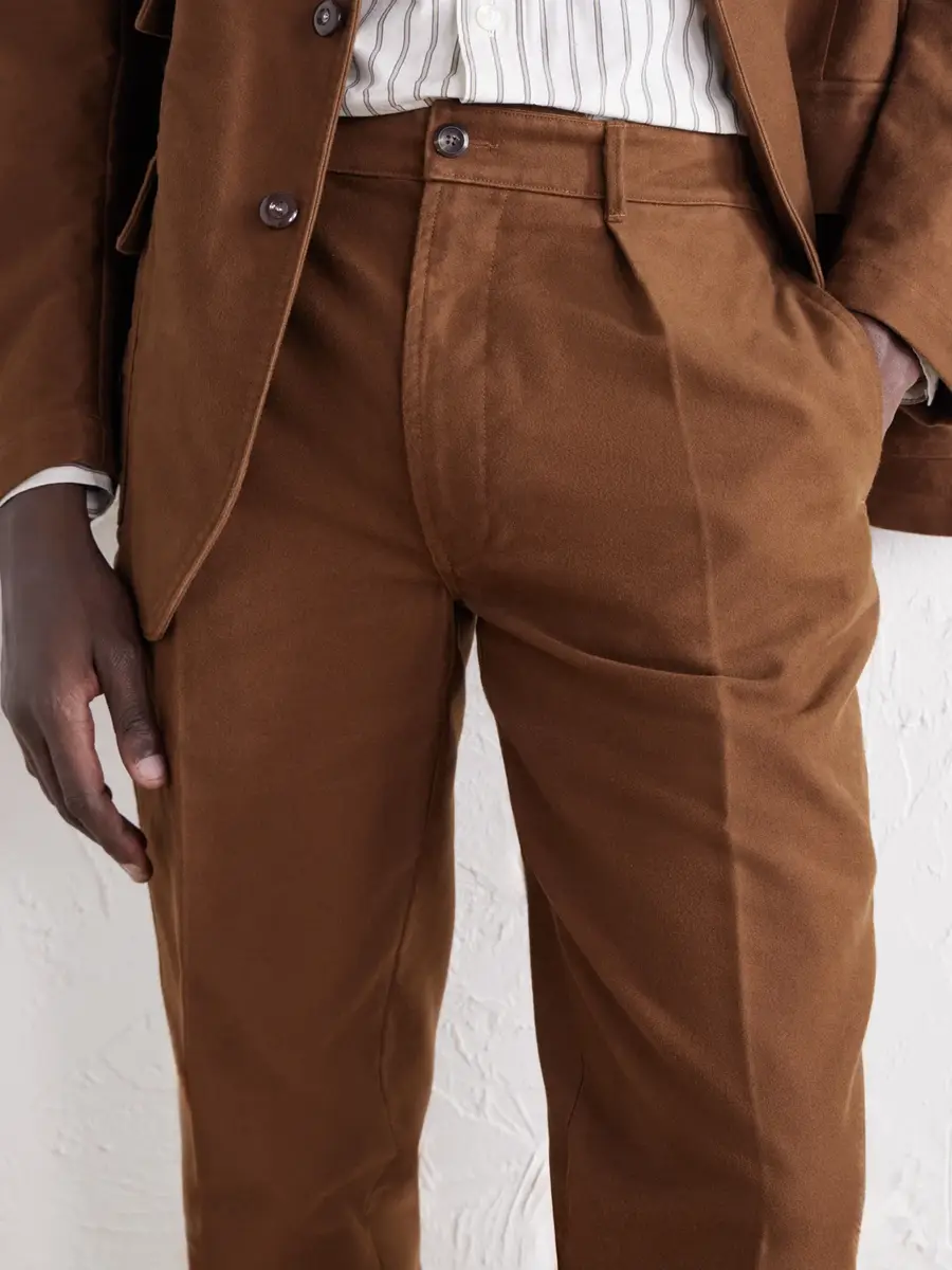 Drake's Mk. IV Tapered Pleated Cotton-Moleskin Suit Trousers - Men | Thumbnail 5 Drake's Mk. IV Tapered Pleated Cotton-Moleskin Suit Trousers - Men | Thumbnail 5