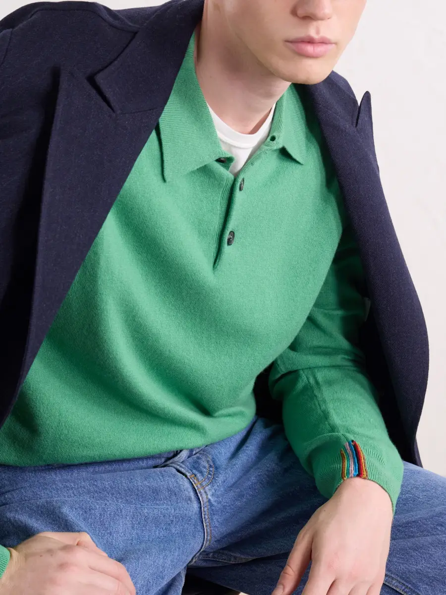 Paul Smith Cashmere Polo Sweater - Men | Thumbnail 5 Paul Smith Cashmere Polo Sweater - Men | Thumbnail 5