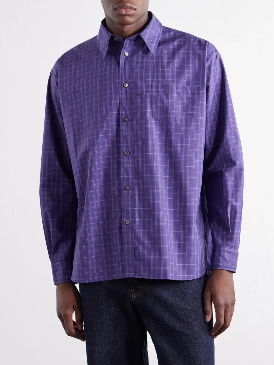 Willy Chavarria Veterano Checked Cotton-Poplin Shirt - Men | Thumbnail 3