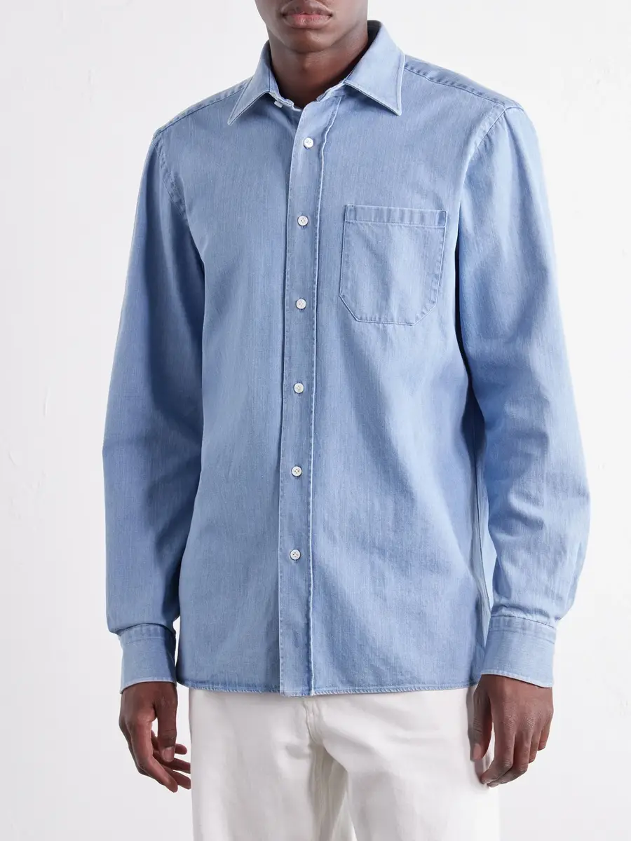 Rubinacci Denim Shirt - Men | Thumbnail 3 Rubinacci Denim Shirt - Men | Thumbnail 3