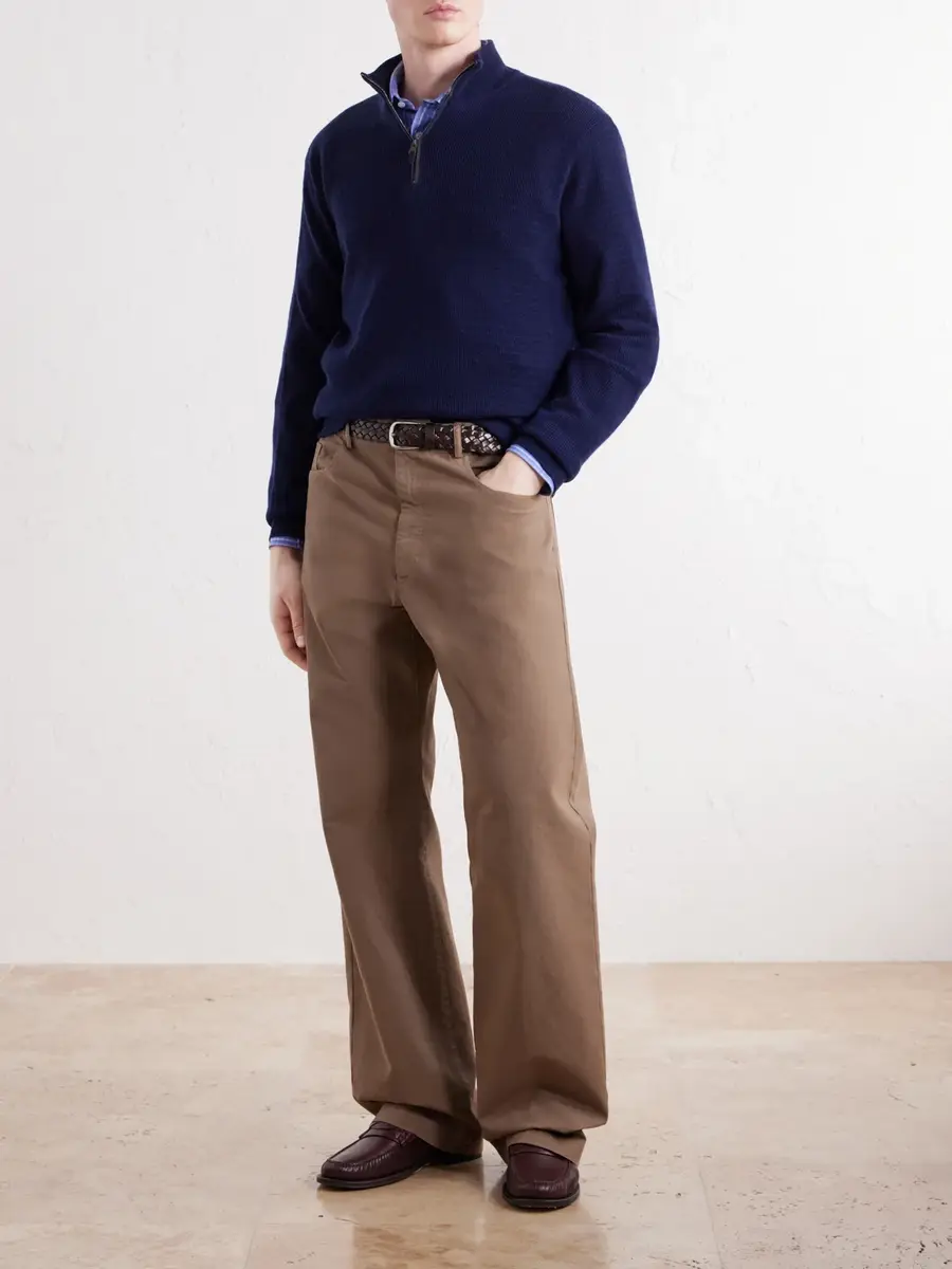 Canali Ribbed Wool and Cashmere-Blend Half-Zip Sweater - Men | Thumbnail 2 Canali Ribbed Wool and Cashmere-Blend Half-Zip Sweater - Men | Thumbnail 2