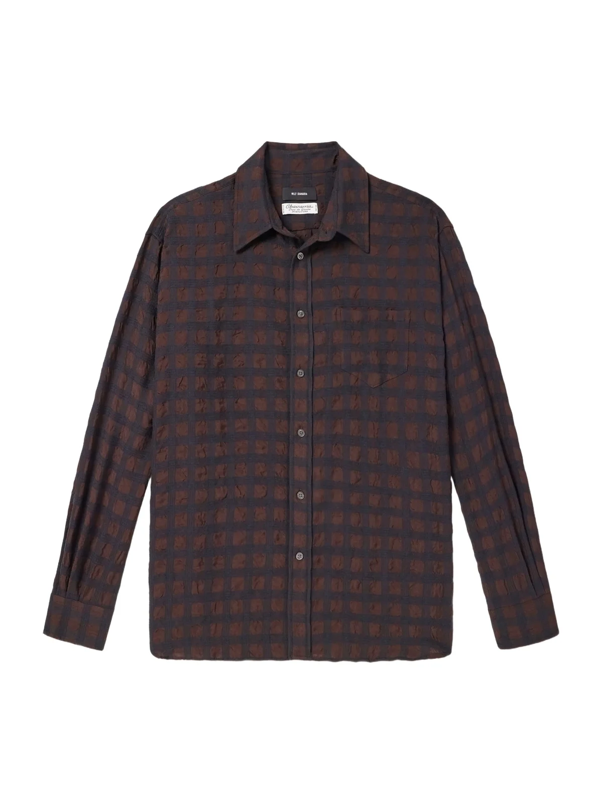 Veterano Puckered Felted Satin-Twill and Virgin Wool-Blend Shirt - Men