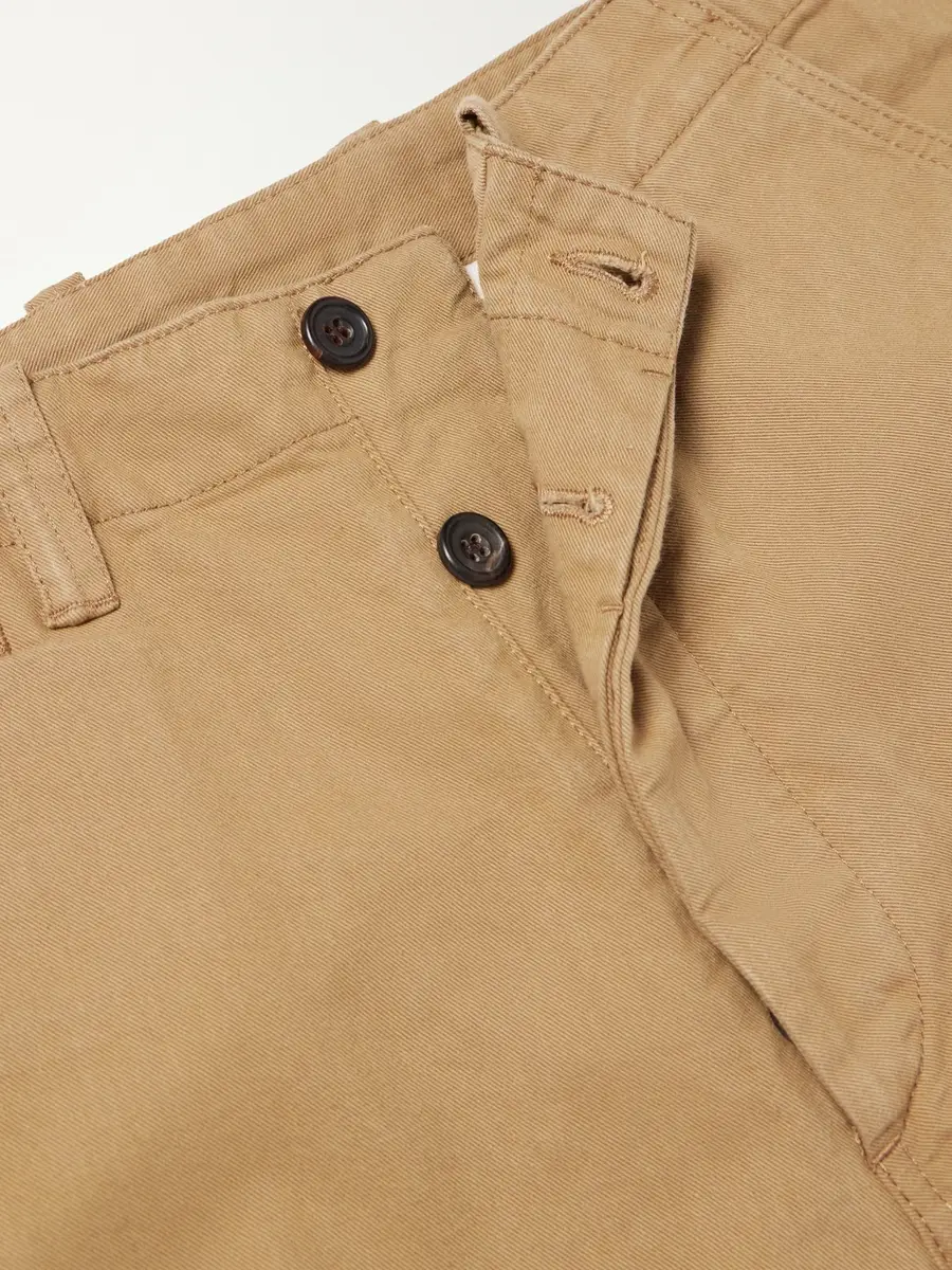 Drake's Officer Chino Wide-Leg Cotton-Twill Trousers - Men | Thumbnail 6