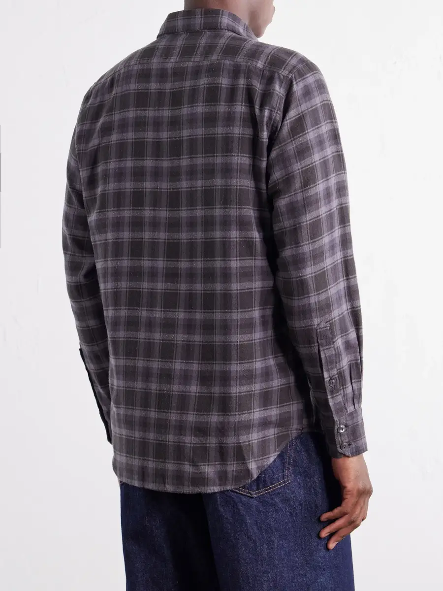 Drake's Checked Cotton and Silk-Blend Twill Shirt - Men | Thumbnail 4 Drake's Checked Cotton and Silk-Blend Twill Shirt - Men | Thumbnail 4