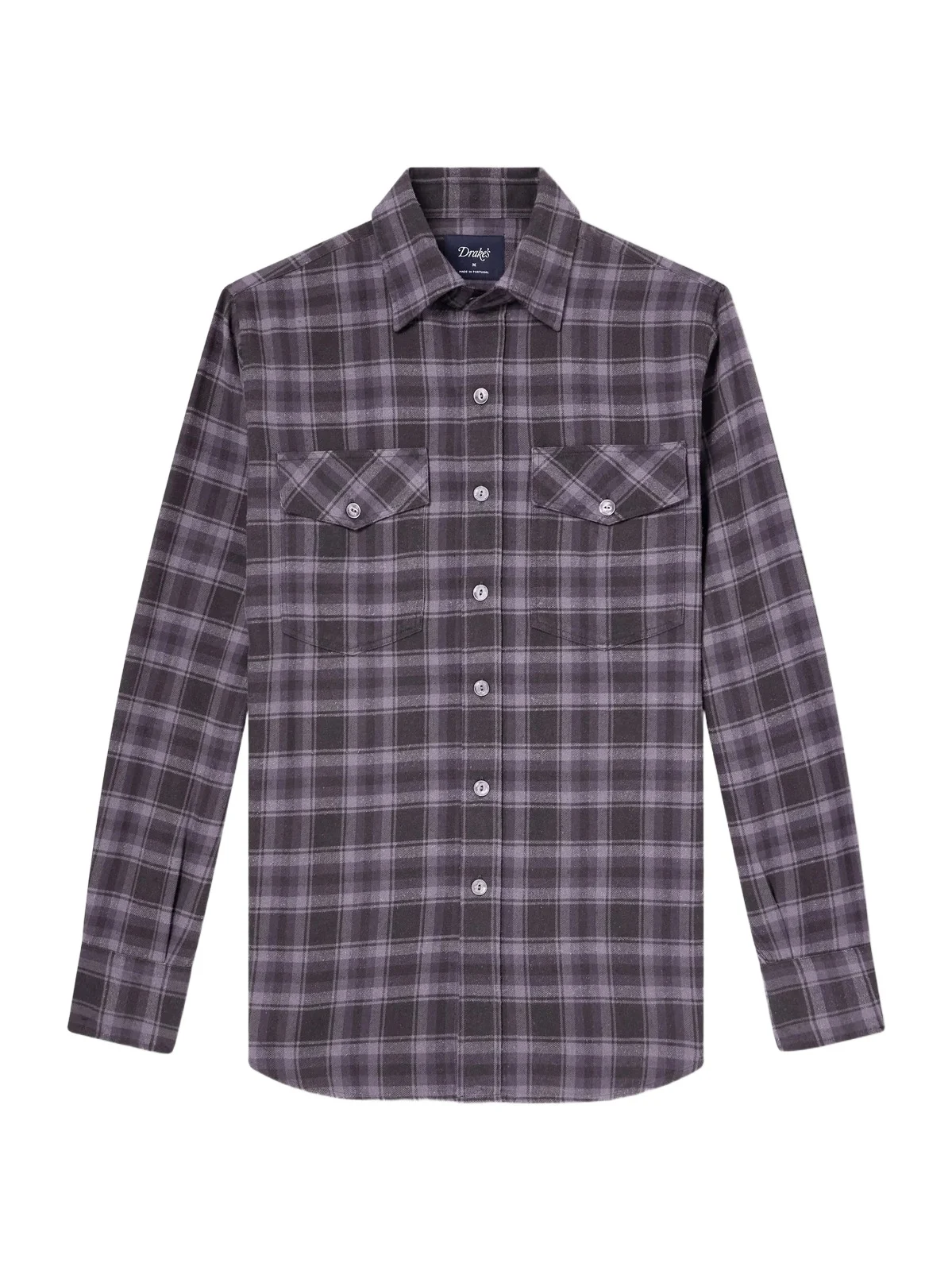 Drake's Checked Cotton and Silk-Blend Twill Shirt - Men