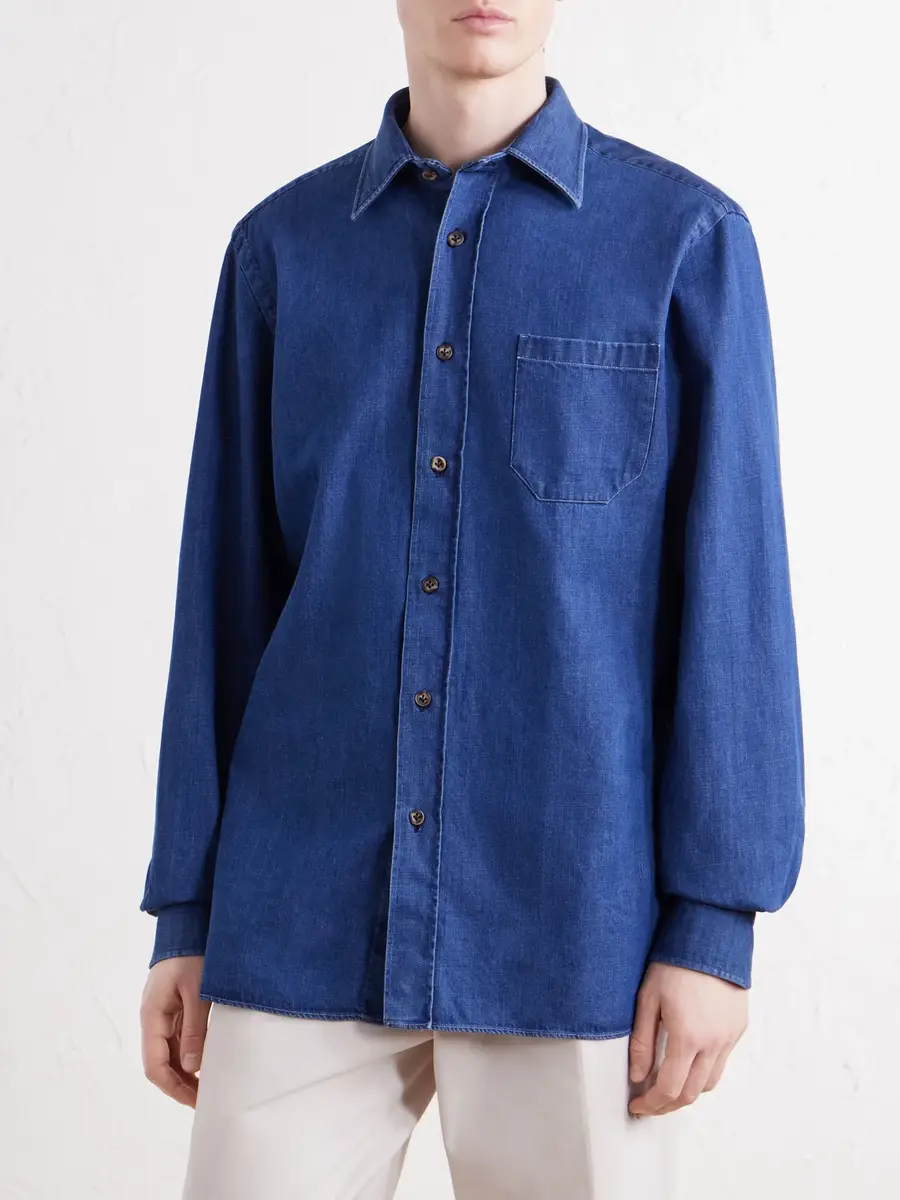 Rubinacci Denim Shirt - Men | Thumbnail 3 Rubinacci Denim Shirt - Men | Thumbnail 3