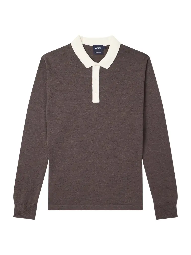 Drake's Merino Wool-Jersey Polo Shirt - Men