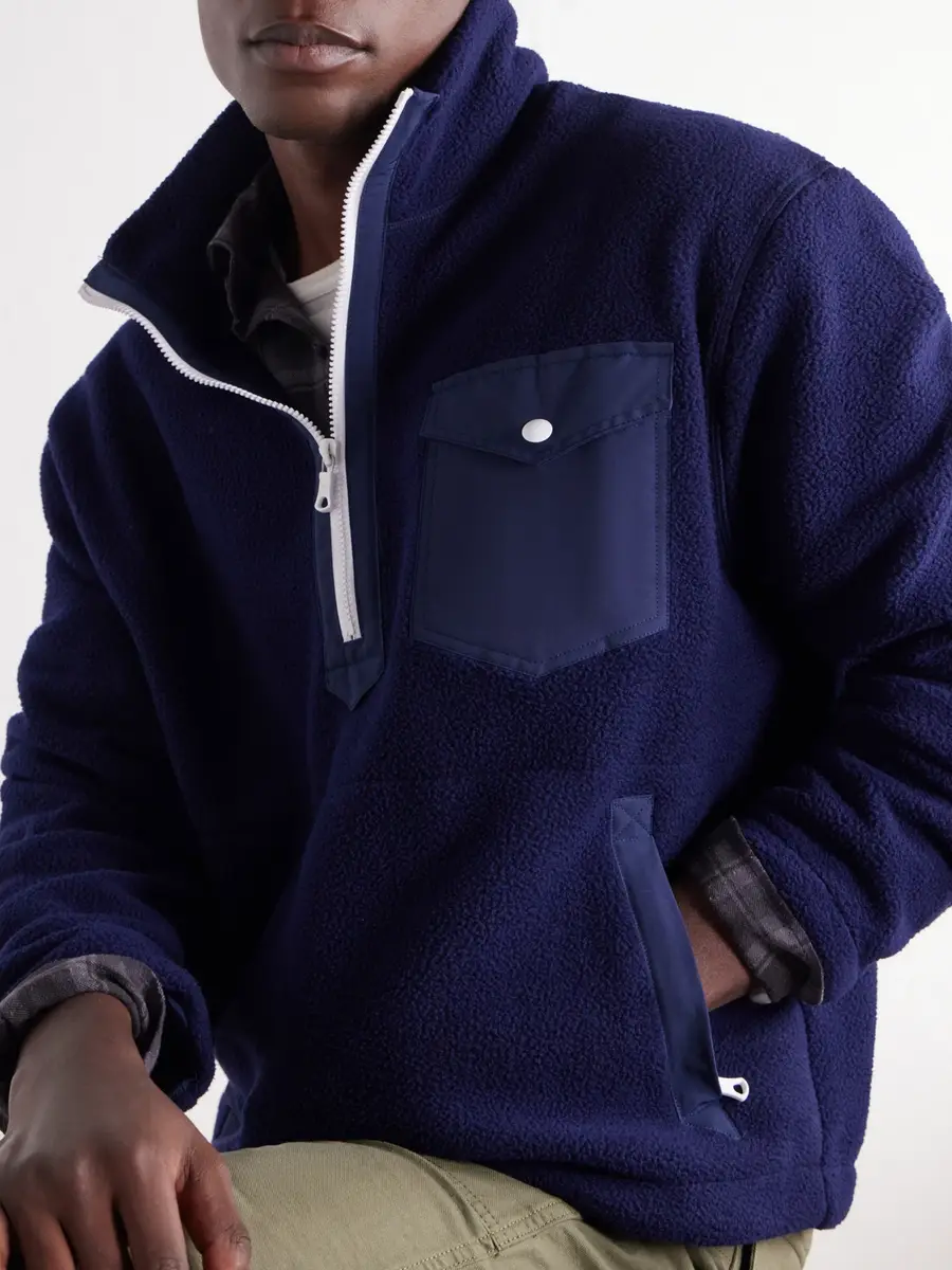 Drake's Shell-Trimmed Fleece Half-Zip Jacket - Men | Thumbnail 5 Drake's Shell-Trimmed Fleece Half-Zip Jacket - Men | Thumbnail 5