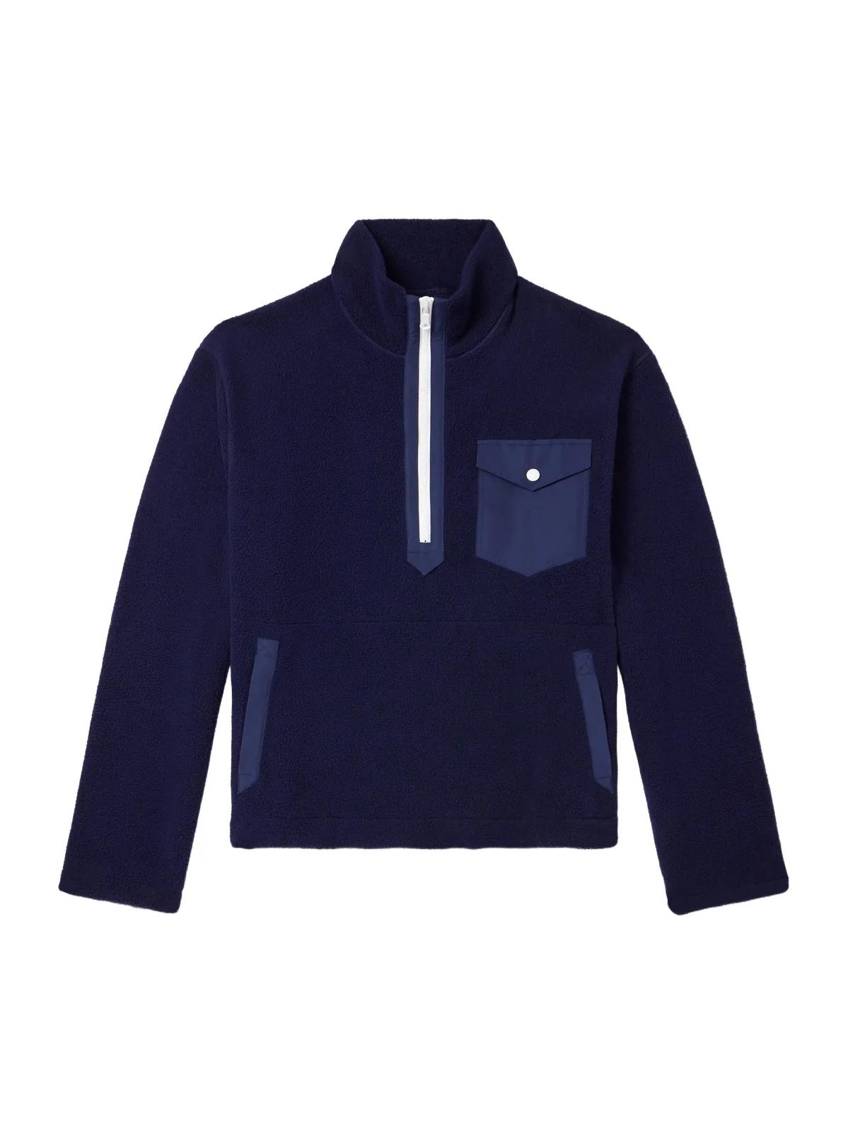 Drake's Shell-Trimmed Fleece Half-Zip Jacket - Men