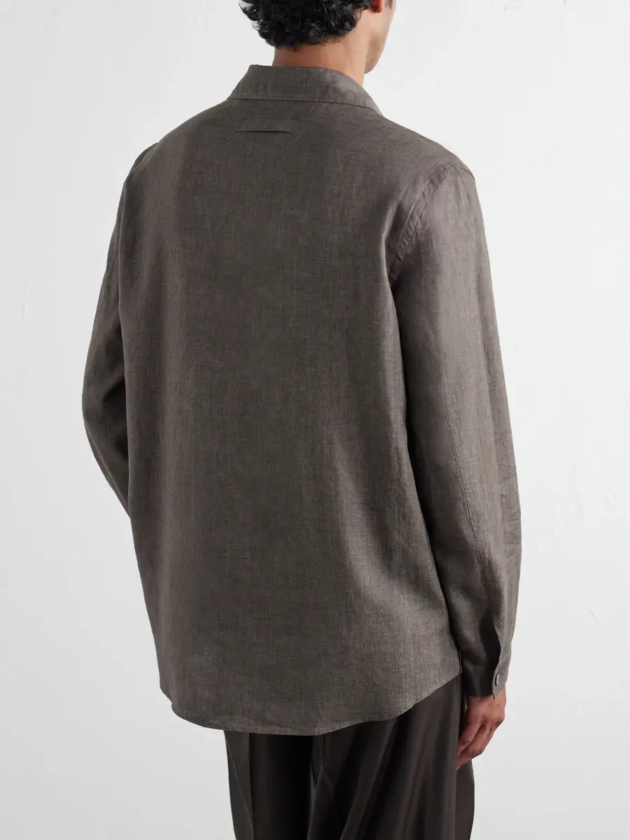 Zegna Woven Linen Polo Shirt - Men | Thumbnail 4 Zegna Woven Linen Polo Shirt - Men | Thumbnail 4