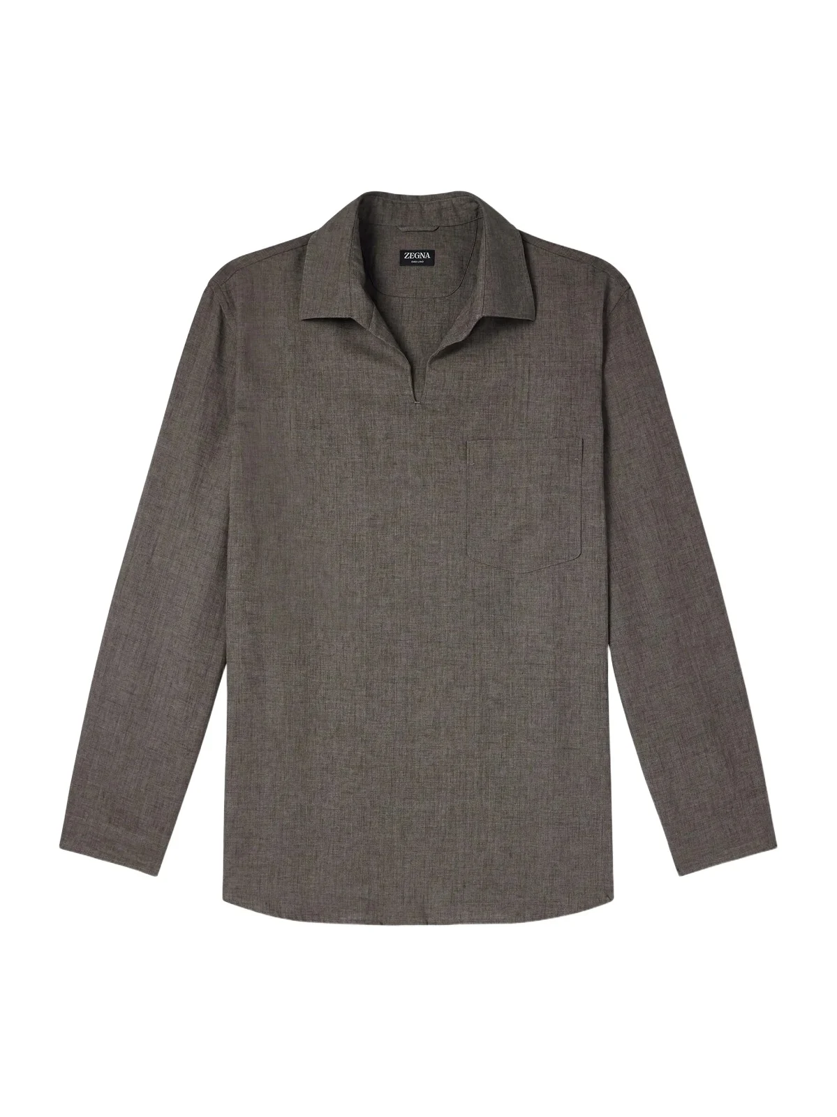 Zegna Woven Linen Polo Shirt - Men