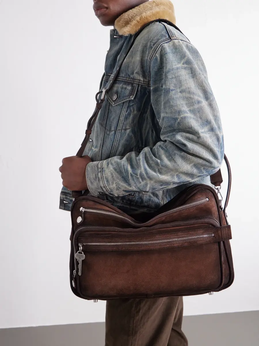 Acne Studios Camero Camera Waxed-Suede Messenger Bag - Men | Thumbnail 3 Acne Studios Camero Camera Waxed-Suede Messenger Bag - Men | Thumbnail 3