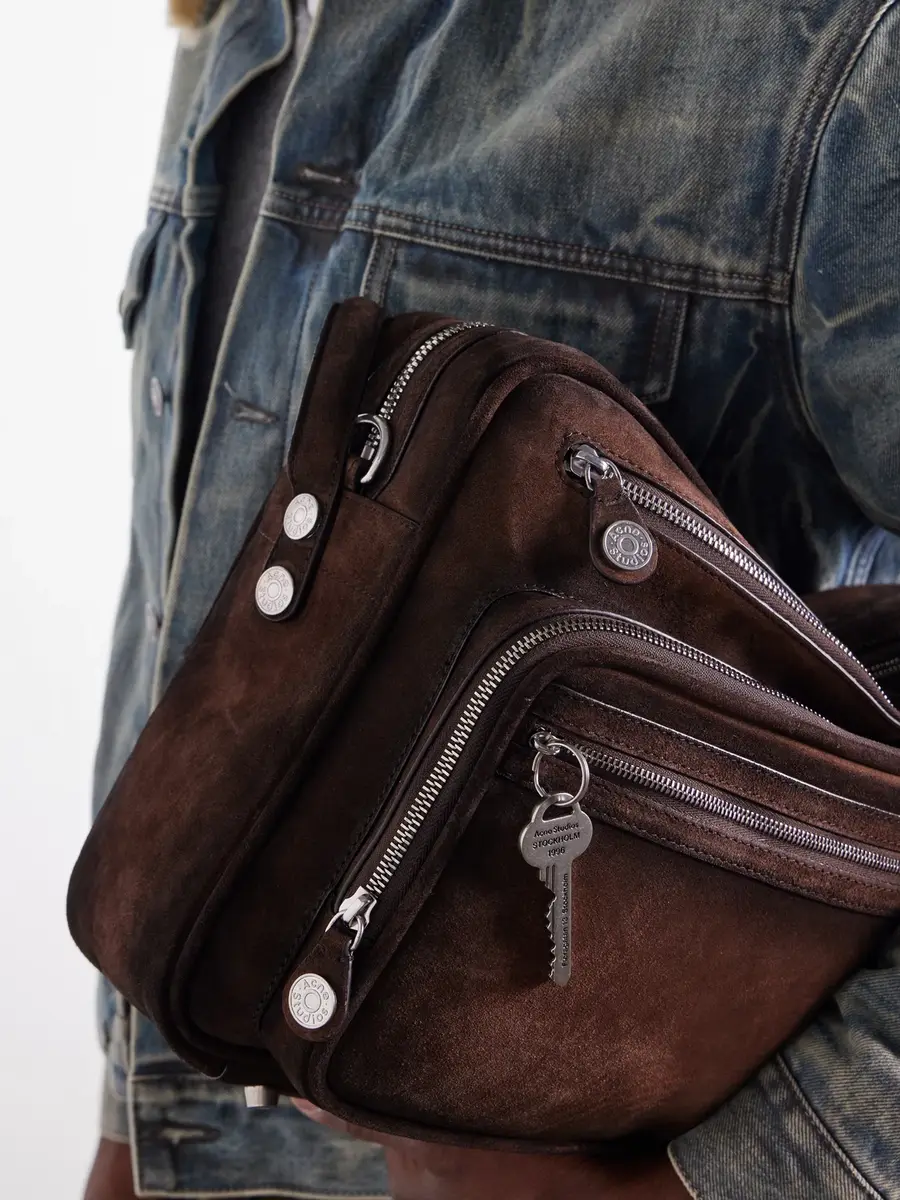 Acne Studios Camero Camera Waxed-Suede Messenger Bag - Men | Thumbnail 6 Acne Studios Camero Camera Waxed-Suede Messenger Bag - Men | Thumbnail 6