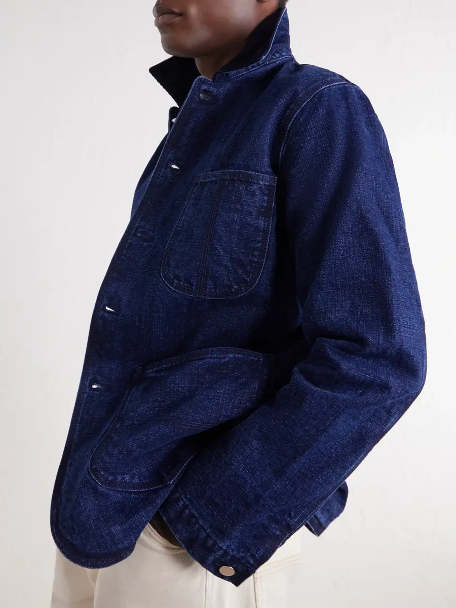 Drake's Corduroy-Trimmed Denim Chore Jacket - Men | Thumbnail 5