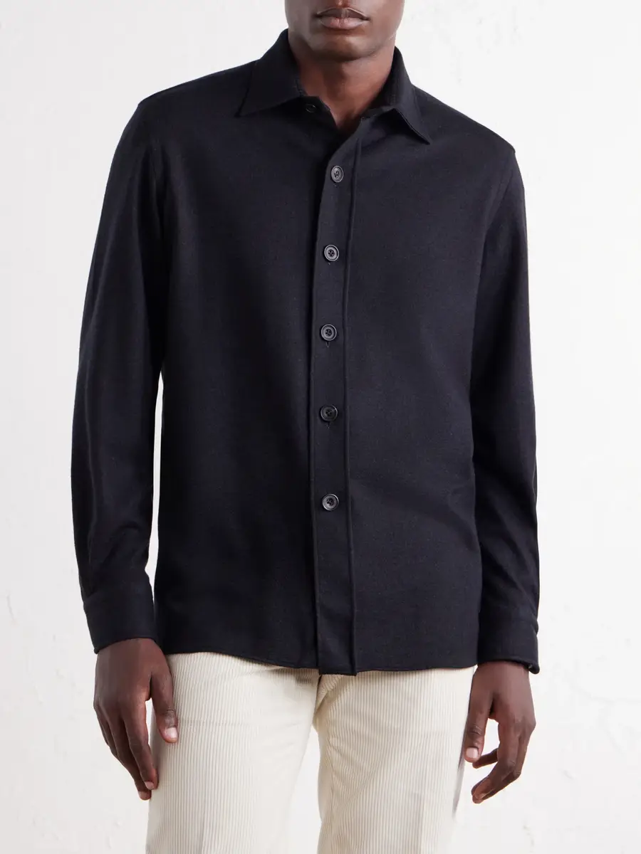 Rubinacci Blanket Cashmere-Blend Jersey Shirt - Men | Thumbnail 3 Rubinacci Blanket Cashmere-Blend Jersey Shirt - Men | Thumbnail 3