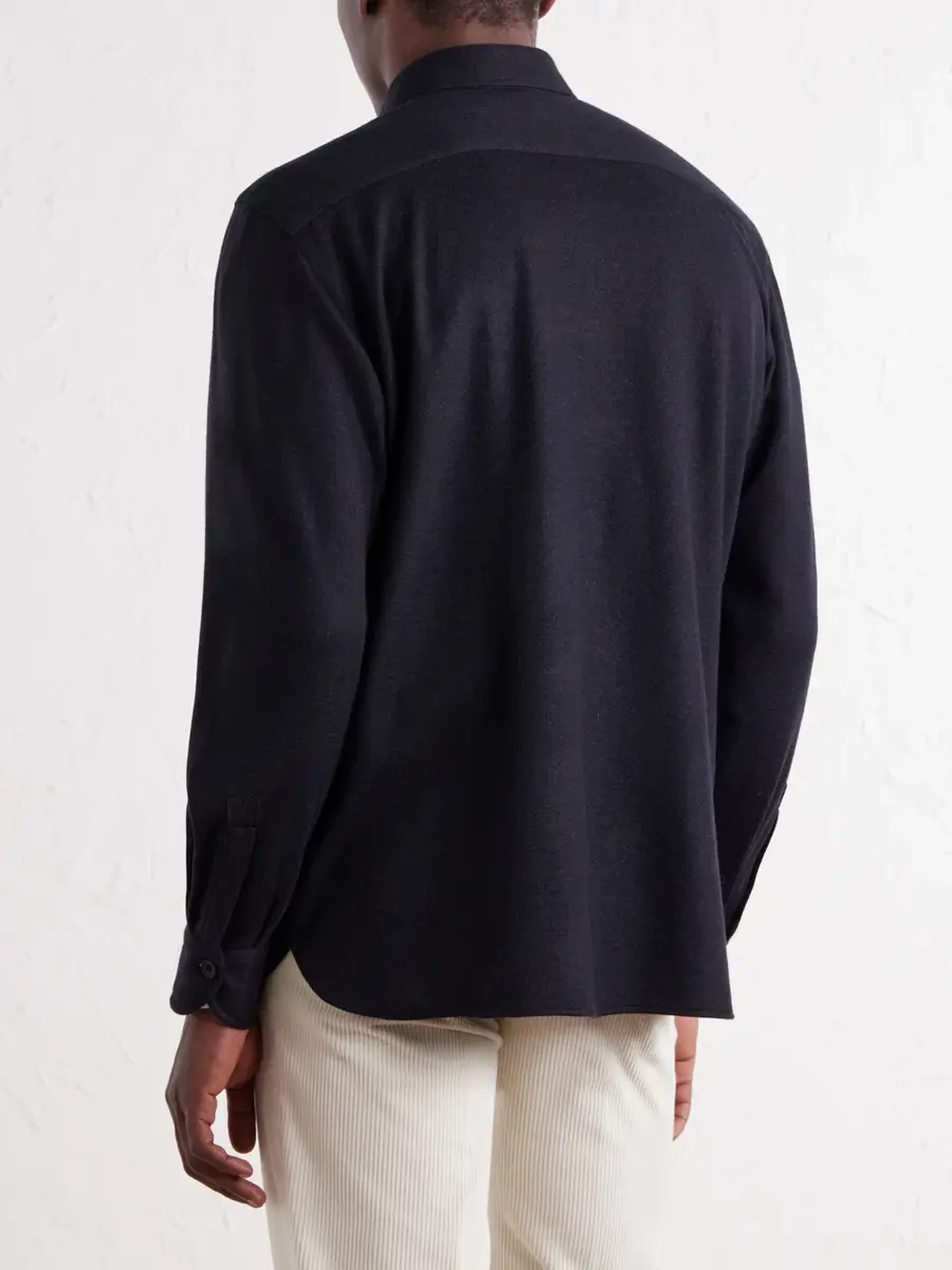 Rubinacci Blanket Cashmere-Blend Jersey Shirt - Men | Thumbnail 4 Rubinacci Blanket Cashmere-Blend Jersey Shirt - Men | Thumbnail 4