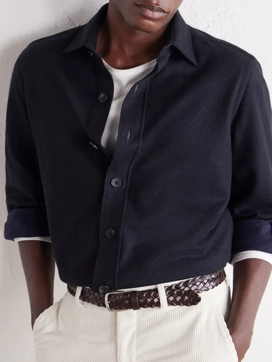 Rubinacci Blanket Cashmere-Blend Jersey Shirt - Men | Thumbnail 5 Rubinacci Blanket Cashmere-Blend Jersey Shirt - Men | Thumbnail 5