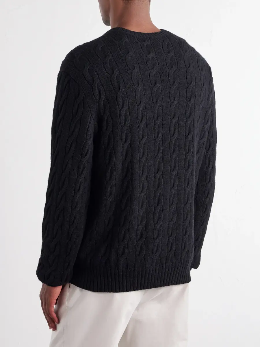 Ralph Lauren Purple Label Cable-Knit Cashmere Sweater - Men | Thumbnail 4