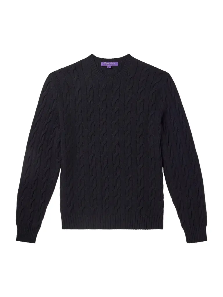 Ralph Lauren Purple Label Cable-Knit Cashmere Sweater - Men