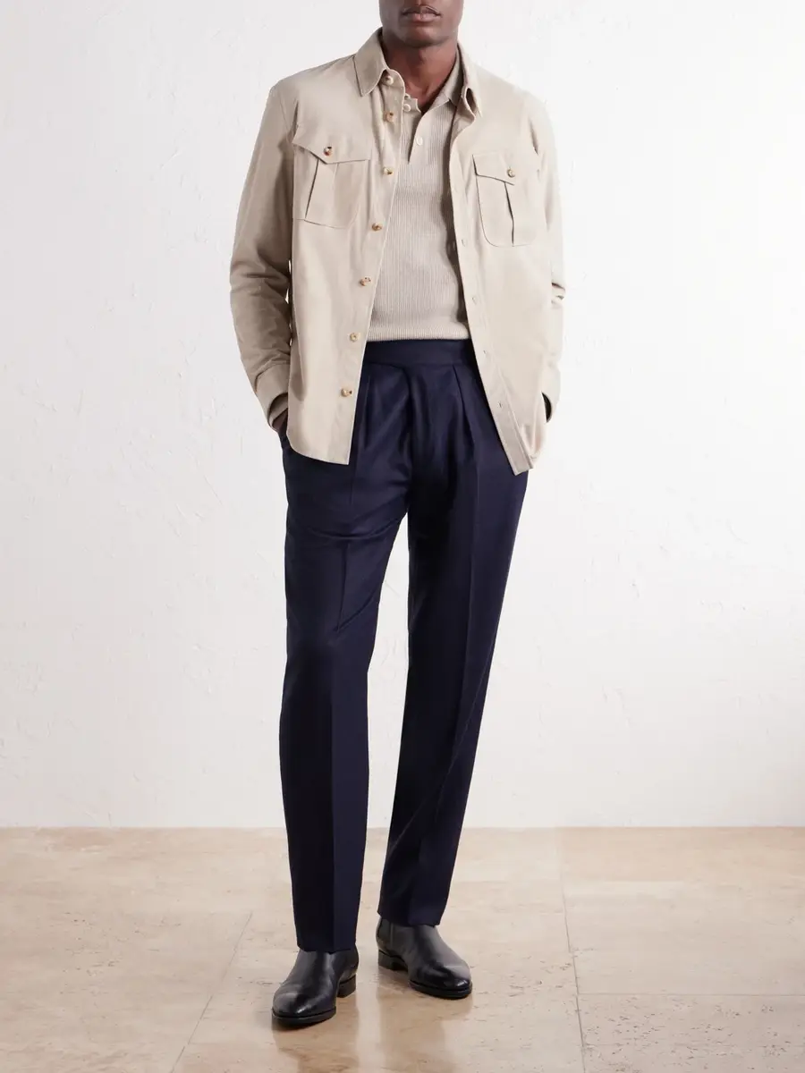 Rubinacci Manny Tapered Mélange Virgin Wool-Twill Trousers - Men | Thumbnail 2 Rubinacci Manny Tapered Mélange Virgin Wool-Twill Trousers - Men | Thumbnail 2