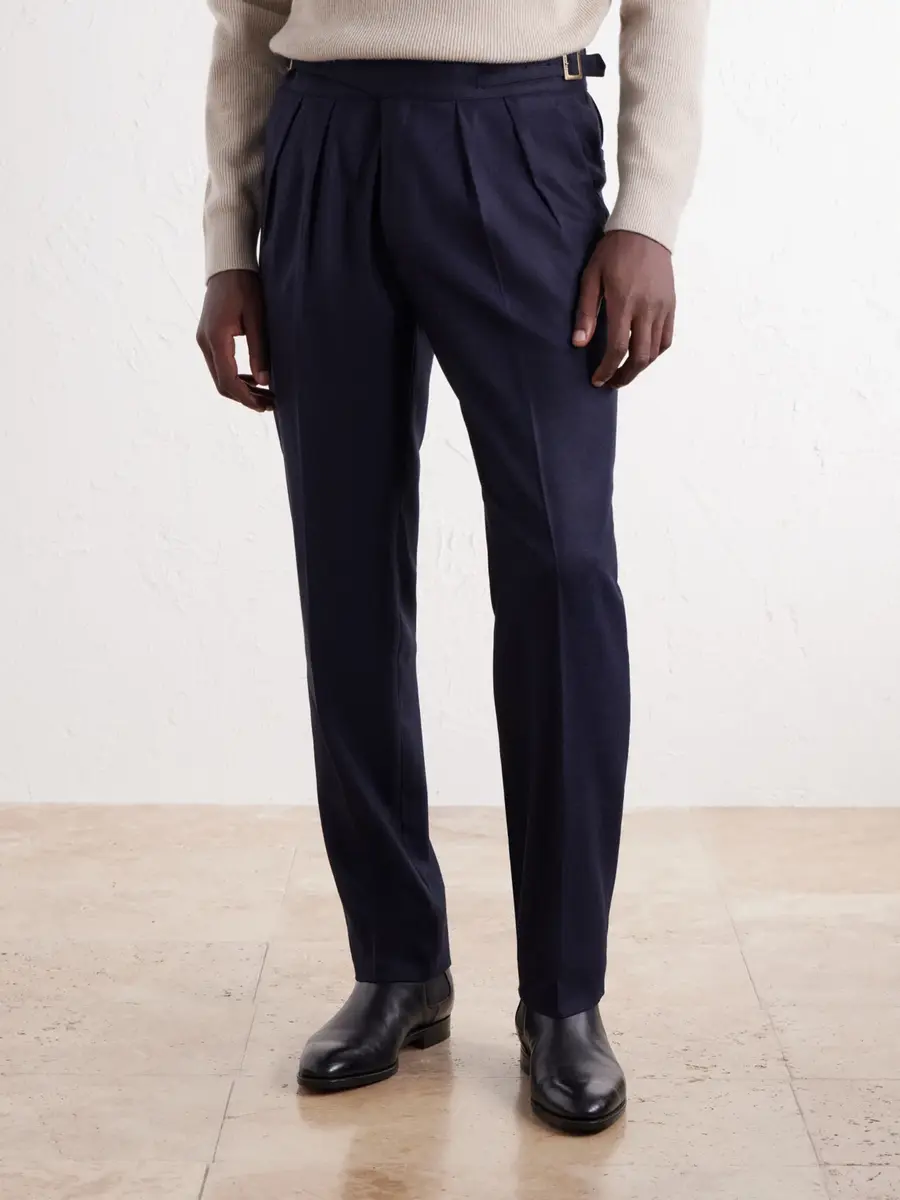 Rubinacci Manny Tapered Mélange Virgin Wool-Twill Trousers - Men | Thumbnail 3 Rubinacci Manny Tapered Mélange Virgin Wool-Twill Trousers - Men | Thumbnail 3