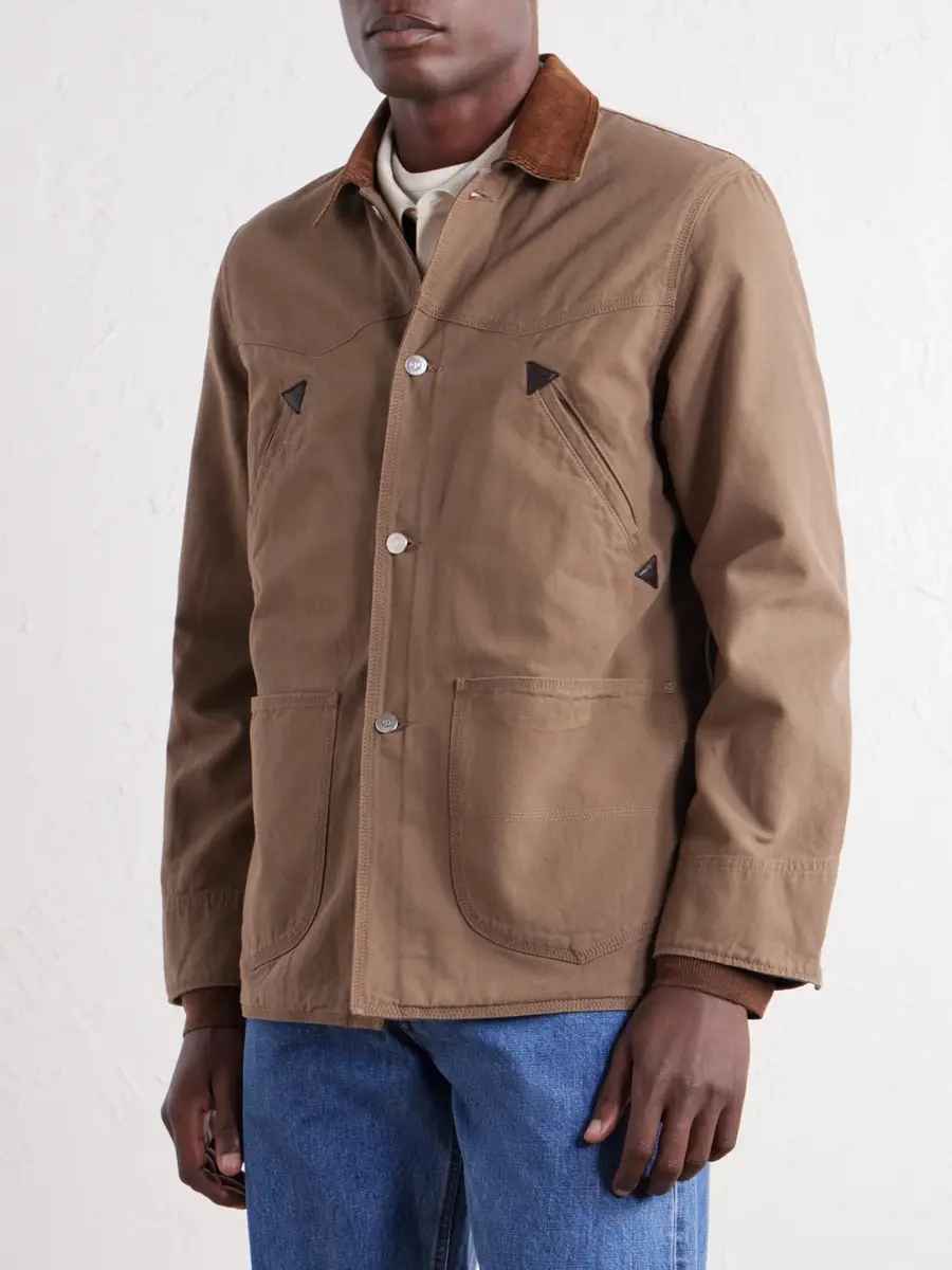 Drake's Leather and Corduroy-Trimmed Cotton Duck-Canvas Chore Jacket - Men | Thumbnail 3 Drake's Leather and Corduroy-Trimmed Cotton Duck-Canvas Chore Jacket - Men | Thumbnail 3