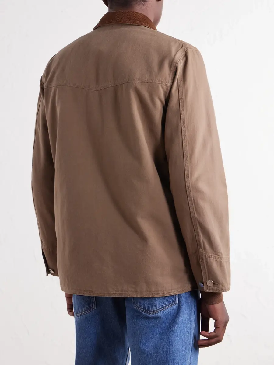 Drake's Leather and Corduroy-Trimmed Cotton Duck-Canvas Chore Jacket - Men | Thumbnail 4 Drake's Leather and Corduroy-Trimmed Cotton Duck-Canvas Chore Jacket - Men | Thumbnail 4