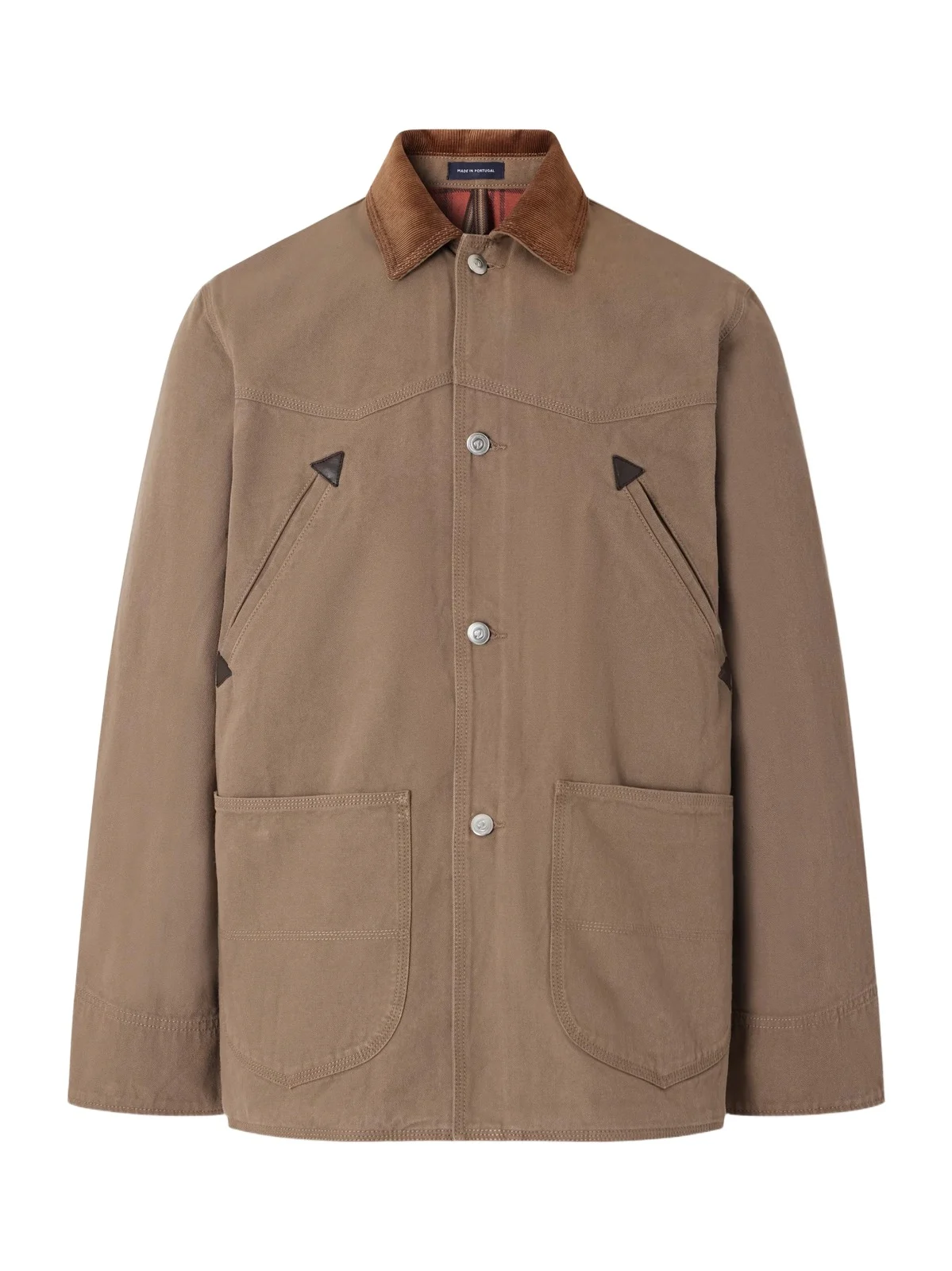 Drake's Leather and Corduroy-Trimmed Cotton Duck-Canvas Chore Jacket - Men