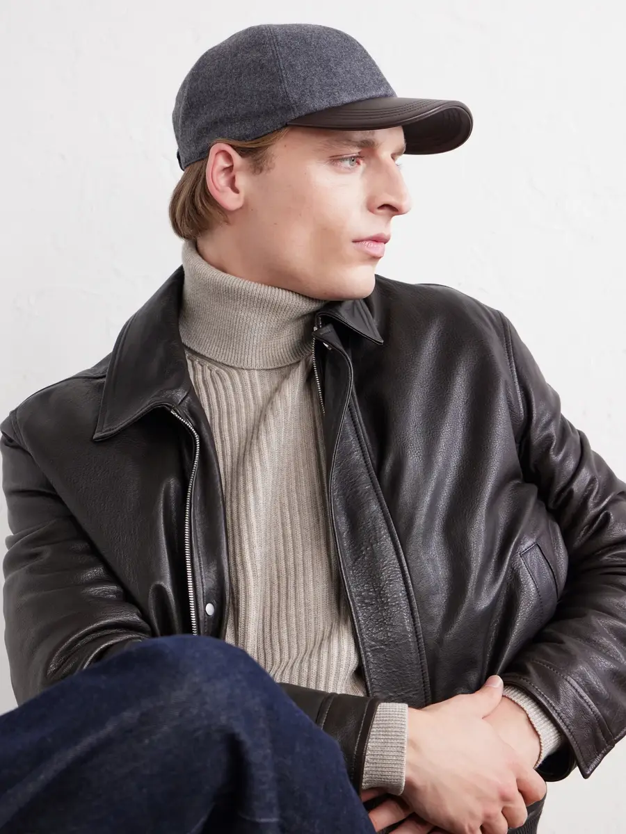 Berluti Leather-trimmed cashmere-blend hat - Men | Thumbnail 2