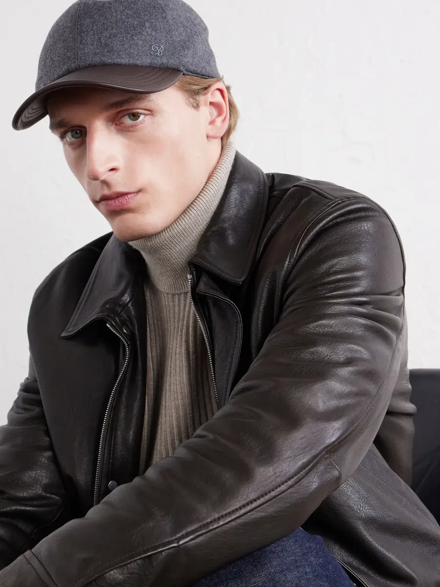 Berluti Leather-trimmed cashmere-blend hat - Men | Thumbnail 3