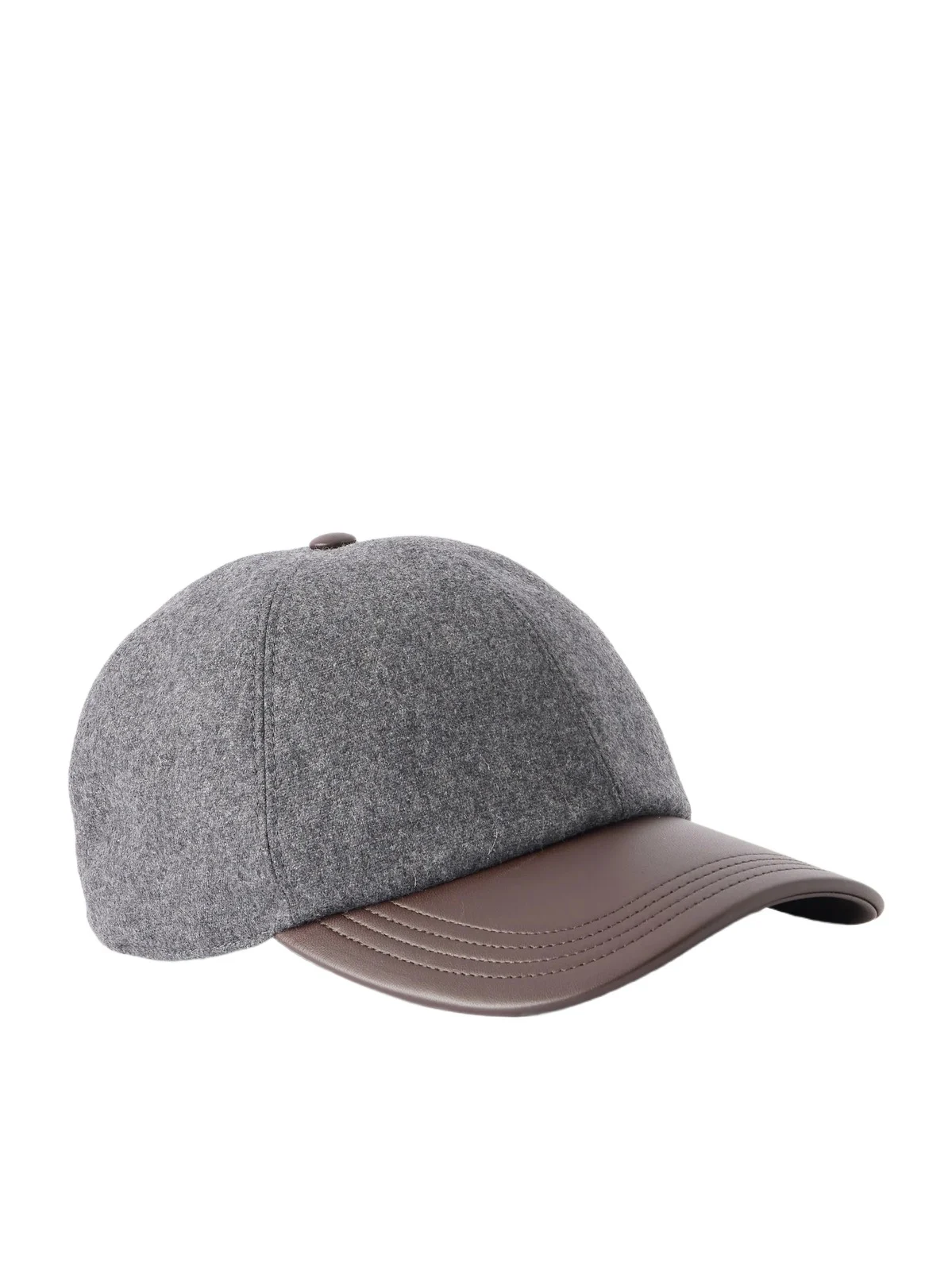 Leather-trimmed cashmere-blend hat - Men Leather-trimmed cashmere-blend hat - Men